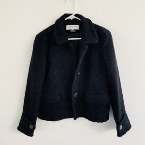 Gerard Darel Navy Tweed Wool Blazer Medium